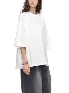 Camiseta Unisex Oversize de Algodón Estilo Urbano, Cuello Redondo, Ajuste Holgado, Manga Corta, Estampado Personalizado - Product Image 2