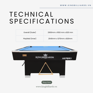 โต๊ะพูล Ultra X Tournament Edition Premium ขนาด 9 ฟุต โครงไม้ยางพารา แผ่นลามิเนตมาตรฐานสากล K55 ผู้ผลิต OEM จากเวียดนาม - Product Image 6