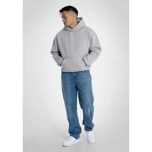 Sweat à capuche épais en molleton gris chiné pour homme avec poche, coupe classique, idéal pour l'hiver - Product Image 3