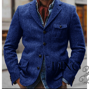 Chaqueta de Traje Casual Cómoda para Hombre, Corte Entallado, Estilo Espiga, Cierre de un Botón, con 3 Bolsillos - Product Image 6