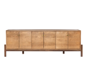 Aparador de TV de Diseño Premium de Mediados de Siglo, en Madera de Teca Natural, Mueble para Comedor, Bufetera, Consola Grande para Equipos Multimedia - Product Image 1