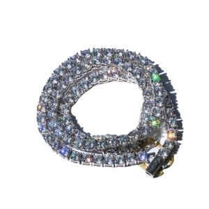 Moissanite 925 Sterling Silver White Gold Plated Hip Hop Iced Trending <b>Tennis</b> Necklace Women 16-24 Inch 5MM Wholesale Price - Product Image 1