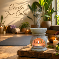 Brûleur d'huiles essentielles artisanal en pierre ollaire naturelle |   Diffuseur d'aromathérapie chauffe-cire pour bougies chauffe-plat, pour la maison, le spa, la décoration et les cadeaux