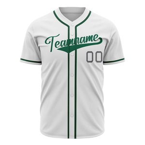 Camiseta de Béisbol Personalizada Blanca y Verde con Nombre y Número del Equipo, Impresión Serigrafiada, Ropa Deportiva Transpirable de Poliéster de Manga Corta para Hombre - Product Image 4