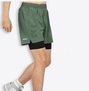 Wholesale Quick Dry Men Double <b>Layers</b> Shorts Lightweight Sport Two <b>Layers</b> Shorts Polyester Breathable 2 Pieces Running Shorts - Product Image 4