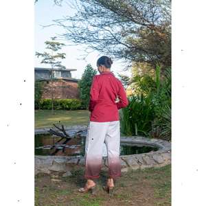 Ensemble coordonné blazer élégant pour femme, pantalon large tie-dye avec veste, tenue moderne pour le bureau ou les occasions décontractées - Product Image 4