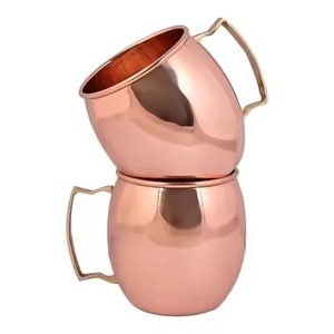 Mug Moscow Mule en cuivre pur de luxe, fait main, martelé, pour bar à cocktails, cuisine, restaurant, collection de cadeaux - Product Image 5