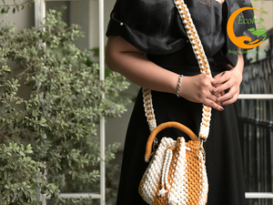 Sacs faits à la main en macramé pour femmes avec chaînes décoration nouveau Design pompe en macramé plage tissage Vietnam mode en gros - Product Image 4