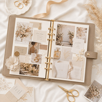 LABON Organiseur de mariage personnalisé Eternal Bloom en cuir végétalien, classeur doré, cadeau de luxe pour mariée, papeterie en gros, carnet