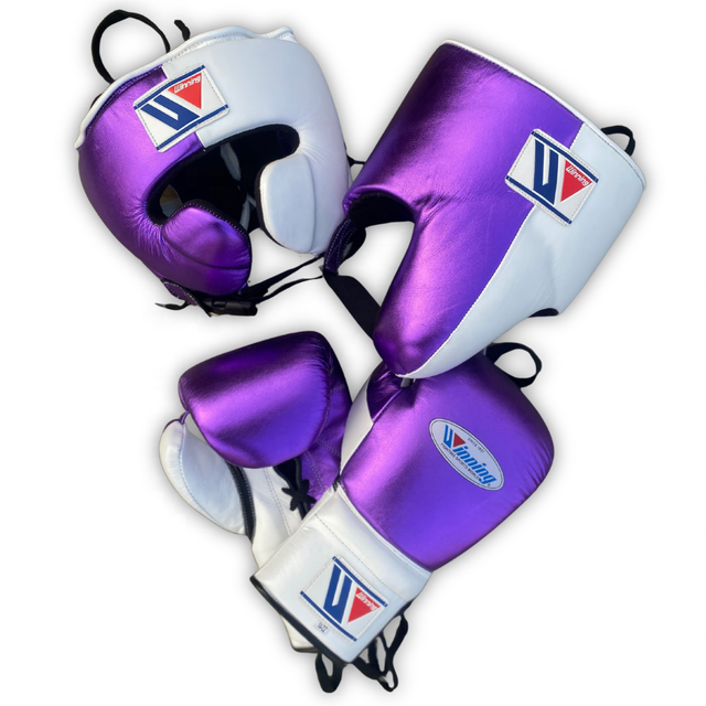 Custom Winning Adult Boxing Gloves Sparring Set Cowhide Leather Laced-Up Lightweight Breathable Non-Slip Moisture Wicking