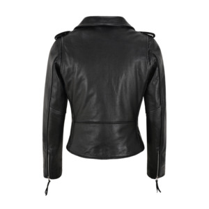 Chaqueta de Motociclista de Cuero Genuino para Mujer, Chaqueta de Cuero Clásica para Moto, Fabricante Mayorista de Marca Privada OEM ODM - Product Image 3