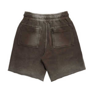 Shorts délavés tendance pour hommes en molleton 100 % coton, shorts décontractés pour garçons, shorts d'été pour hommes - Product Image 1