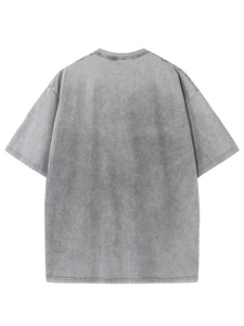 เสื้อยืดโอเวอร์ไซส์สีพื้นสไตล์วินเทจย้อมสีแบบแอซิดวอช ผ้าฝ้าย 100% คอกลม แขนสั้น สวมใส่สบายๆ สไตล์สตรีทแวร์ เป็นมิตรต่อสิ่งแวดล้อม - Product Image 4