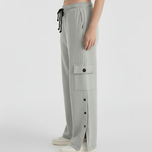 Pantalon d'hiver pour femme en molleton polyester/coton sur mesure, poids lourd 400 GSM, couleur unie, coupe classique, taille haute, taille élastique - Product Image 3