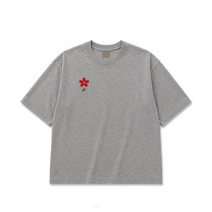 Camiseta de Mujer Moderna con Bordado Personalizado, Informal, Gris, 100% Algodón, Tejido de Punto, Cuello Redondo, Manga Corta, Blusa de Lujo para Verano - Product Image 3