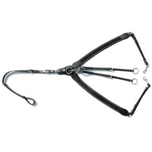 Pechera de Cuero Genuino Premium para Caballo, Martingala de Carrera, Equitación Inglesa, Cómoda y Duradera, Herrajes de Latón, Elástica - Product Image 1