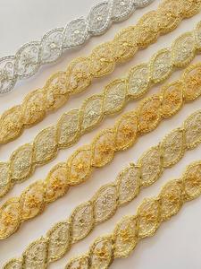 Customized Color Sequin Embroidery Lace Trim Border 100% Polyester Traditional Style Wholesale - Product Image 6