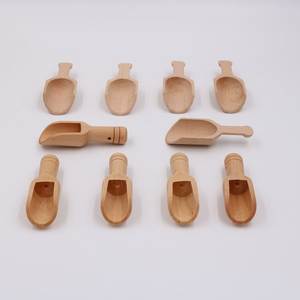 Cuillère en bois naturel classique et écologique avec manches longs et courts pour café, sel, sucre, thé - Product Image 2
