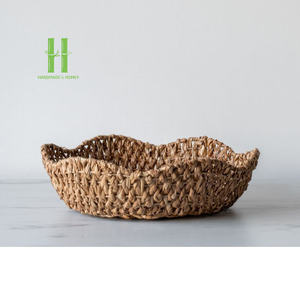 Customizable Eco-Friendly Boho Style <b>Water</b> Hyacinth Tray Basket Storage Bowl Serving Food <b>Container</b> OEM From Vietnam Factory - Product Image 3