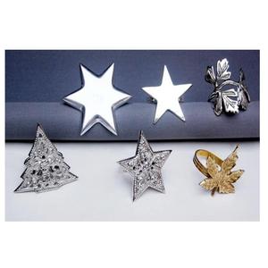 Candélabre Menorah en aluminium, anneaux de serviette argentés, design moderne, écologique, durable, décoration de table pour mariage. - Product Image 3