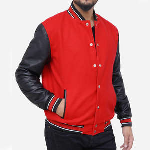 Vestes universitaires de haute qualité, corps en laine, manches en cuir véritable, vêtements d'hiver, vestes universitaires de baseball. - Product Image 3