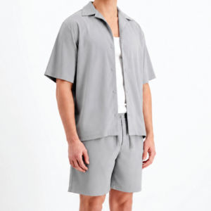 Mens Summer Short Sleeve Shirt And Shorts <b>Set</b> Casual Two Piece Loungewear Custom OEM ODM Supplier Premium Quality Apparel <b>Set</b> XL - Product Image 4