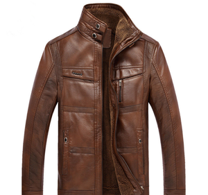 High Quality Men's Leather Motorcycle <b>Racing</b> <b>Jacket</b> with Flame-Retardant Protection Quick Dry & Breathable Plus Size - Product Image 1