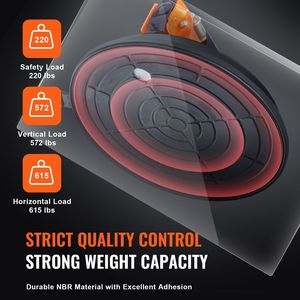 Set di 2 ventose da 8 pollici con manico in acciaio per trasporto, scatola resistente per uso industriale, capacità di carico 615 libbre, nuovo, per fattoria - Product Image 4