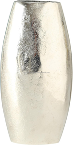 Jarrón de mesa moderno de metal plateado, Alto, delgado, hecho a mano, aluminio fundido - Product Image 4