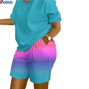 Conjuntos de 2 Piezas Personalizados de Moda para Mujer, Conjuntos de Verano, Camiseta y Pantalones Cortos, Conjuntos Deportivos Estampados para Mujer - Product Image 4