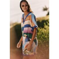 Robe décontractée mi-mollet faite main en coton 100% écologique et respirant, motif floral, coupe ample, taille naturelle festonnée, haute qualité, ODM