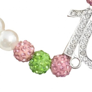 AKA White Pearl Sparkle Line Number Bracelet Pink Green <b>Beads</b> <b>Crystal</b> Number Charm Elegant Women Wrist Jewelry Special - Product Image 5