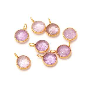 Natural Pink Amethyst Flower Pendant 925 Sterling <b>Silver</b> Jewelry Hand Carved Gemstone Charm Amethyst Stone Pendant For Jewelry - Product Image 2