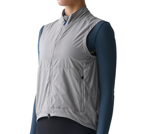Gilet de cyclisme sans manches léger et personnalisé Sprint Sports, gris, avec poches zippées, ourlet réglable, tissu respirant pour femmes, 220g - Product Image 3