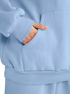 Conjunto de Sudadera con Capucha y Pantalones de Chándal Estampados de 2 Piezas para Mujer, Sudadera Holgada de Gran Tamaño, Pantalones de Chándal de Moda de Invierno con Bolsillos - Product Image 4