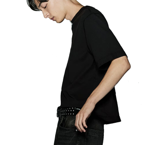 เสื้อยืดผู้ชายผ้าโพลีเอสเตอร์/คอตตอนผสมเนื้อหนักพิเศษ 300gsm ทรงโอเวอร์ไซส์ ไหล่ตก คอกลม ทรงบ็อกซี่ ระบายอากาศได้ดี - Product Image 4