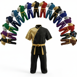 Uniforme de Karate, Artes Marciales y Kung Fu Personalizado OEM ODM, Diseño Personalizado con Bordado de Dragón, Uniforme de Entrenamiento de Manga Corta de Poliéster - Product Image 1