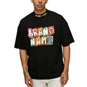 Camiseta extragrande con logo impreso personalizado Glory, 100% algodón, con hombros caídos, para ropa urbana y casual. - Product Image 1