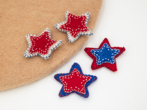 Guirnalda de estrellas de fieltro de lana hechas a mano para el 4 de julio, adornos patrióticos rojos, blancos y azules, decoración infantil para el Día de la Independencia, decoración colgante. - Product Image 3