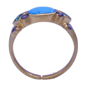 Wedding Wear 925 Sterling <b>Silver</b> Gold Plated Jewelry Turquoise <b>Emerald</b> Gemstone Women Wear Classic <b>Ring</b> - Product Image 2