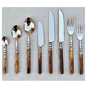 High Quality 18 8 Stainless Steel Cutlery With <b>Bone</b> <b>Handle</b> Silverware Mirror Polished Flatware Set Spoon Forks <b>Knife</b> Tableware - Product Image 1