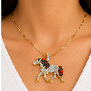 Colgantes y Amuletos de Animales de Oro Sólido de 14K con Moissanita VVS que Pasa la Prueba del Diamante, Diseño de Caballo Galopante Personalizado, Regalos de Moda de Gran Venta - Product Image 2