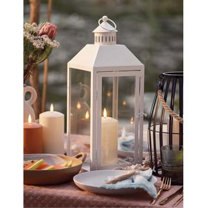 Lanterne décorative en verre givré artisanal avec cadre en métal noir pour la maison, le jardin, la terrasse, les décorations de mariage - Product Image 3