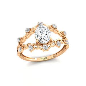 Anillo de Compromiso de Oro de 14K y 18K con Diamante Cultivado en Laboratorio de Corte Ovalado, Joyería Fina, Anillo de Boda para Mujer, Perfecto para Regalo del Día de San Valentín - Product Image 4