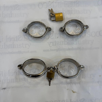 Menottes ovales en acier inoxydable avec cadenas, attaches de bondage, menottes érotiques, étanches, taille/couleur personnalisées, faites à la main, dispositifs de retenue confortables