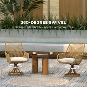 Set di 2 Sedie Girevoli da Giardino, Comoda Panchina e Sedia da Esterno - Product Image 3