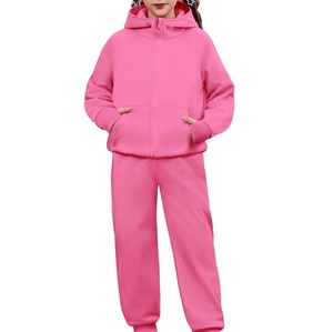 Custom OEM Zipper Hoodie Tracksuit <b>Kids</b> Set Sweat Shirt And Pant Set 2pcs Girls Track Suits Matching <b>Kids</b> Clothing Sweat Suit - Product Image 5