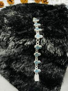 Pulsera Blue Cross Link de Plata 925 con Diamantes Moissanite VVS, Joyería de Diseño de Lujo para Hombre y Mujer - Product Image 3