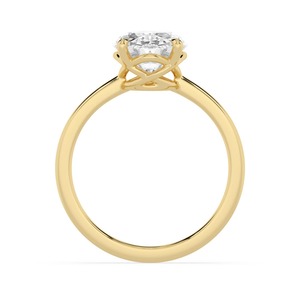 Bague de fiançailles de luxe moderne avec diamant solitaire ovale de laboratoire ultra-pur et bande classique élégante en forme de couronne - Product Image 6