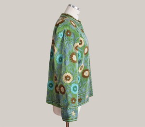 Premium Green Embroidered <b>Velvet</b> Suzani <b>Jacket</b> <b>Women's</b> Stand Collar Boho Floral Pattern Full Sleeve Autumn <b>Jacket</b> - Product Image 3